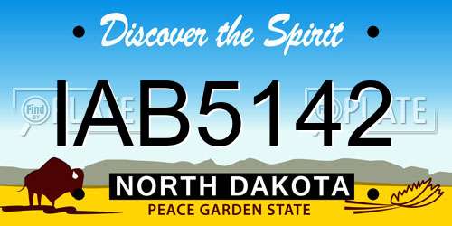 IAB5142 North Dakota License Plate