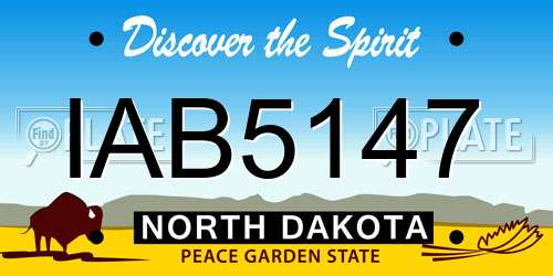 IAB5147 North Dakota License Plate