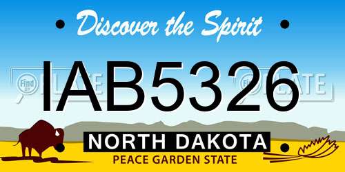 IAB5326 North Dakota License Plate