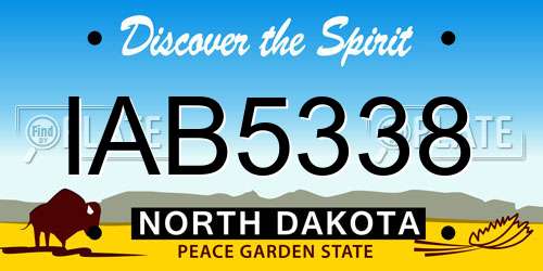IAB5338 North Dakota License Plate