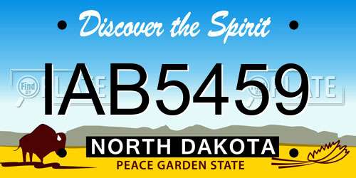 IAB5459 North Dakota License Plate