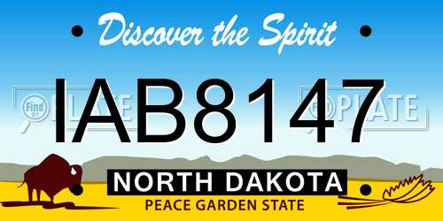 IAB8147 North Dakota License Plate