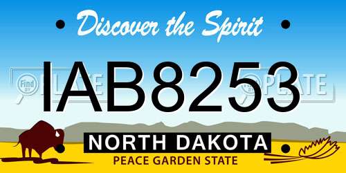 IAB8253 North Dakota License Plate