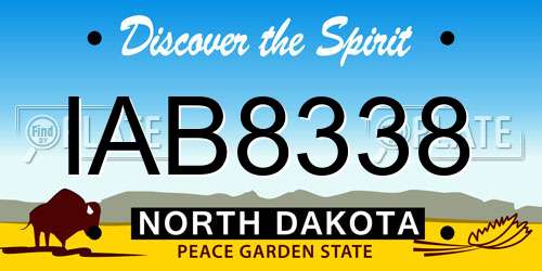 IAB8338 North Dakota License Plate