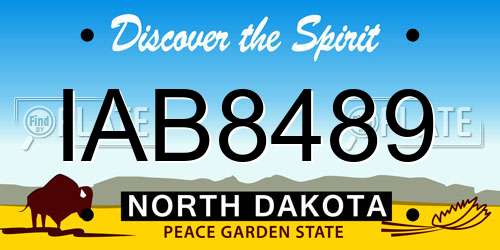 IAB8489 North Dakota License Plate