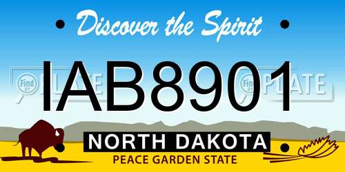 IAB8901 North Dakota License Plate