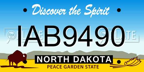 IAB9490 North Dakota License Plate