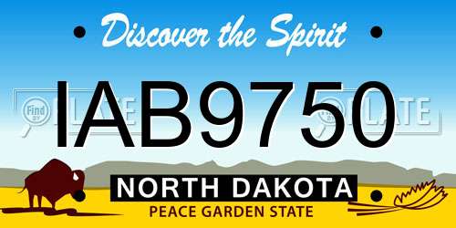 IAB9750 North Dakota License Plate