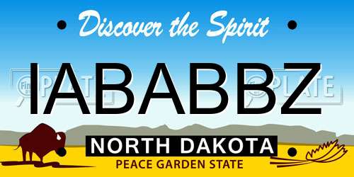 IABABBZ North Dakota License Plate