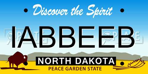 IABBEEB North Dakota License Plate
