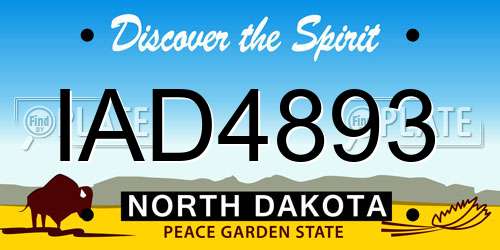 IAD4893 North Dakota License Plate