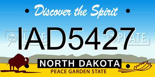 IAD5427 North Dakota License Plate