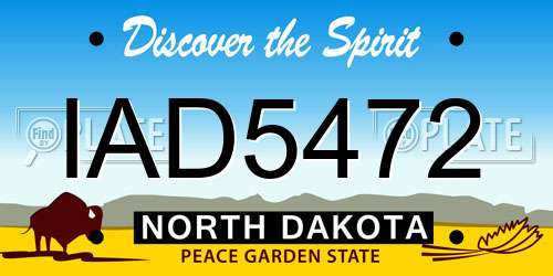 IAD5472 North Dakota License Plate