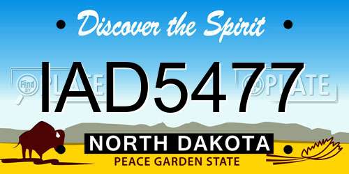 IAD5477 North Dakota License Plate