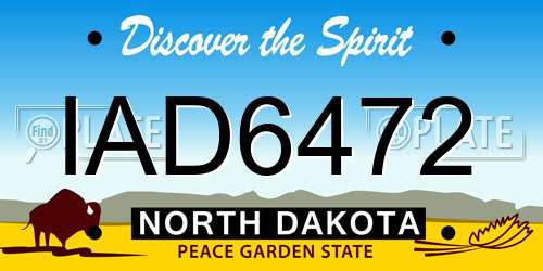 IAD6472 North Dakota License Plate