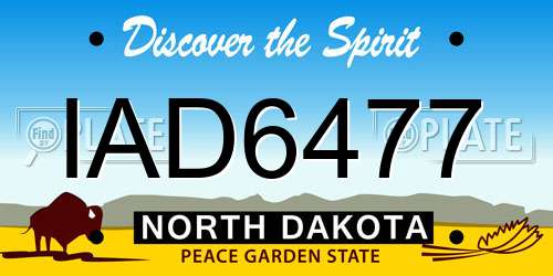 IAD6477 North Dakota License Plate