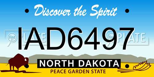 IAD6497 North Dakota License Plate