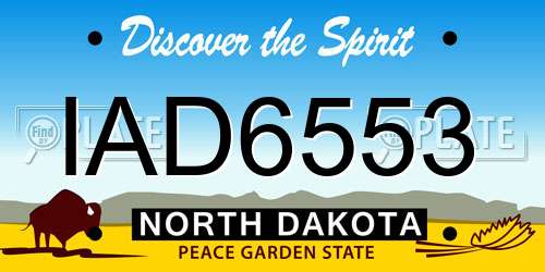 IAD6553 North Dakota License Plate