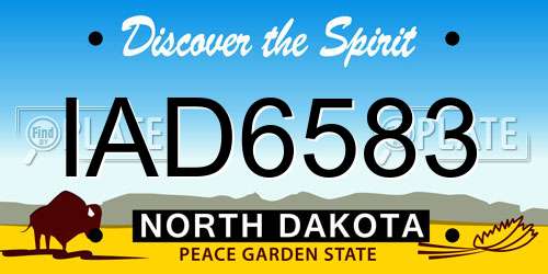 IAD6583 North Dakota License Plate