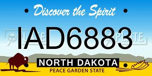 IAD6883 North Dakota License Plate