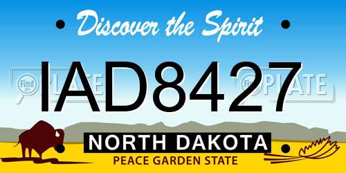 IAD8427 North Dakota License Plate