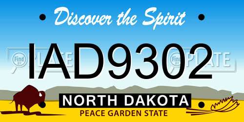 IAD9302 North Dakota License Plate
