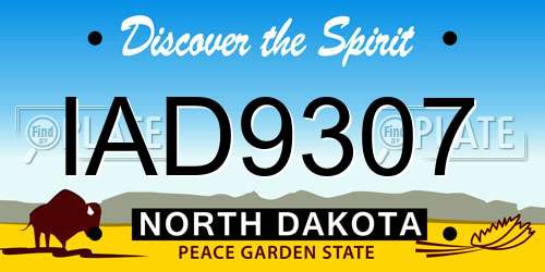 IAD9307 North Dakota License Plate