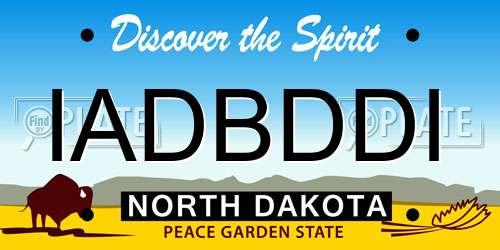 IADBDDI North Dakota License Plate