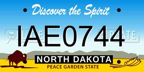 IAE0744 North Dakota License Plate