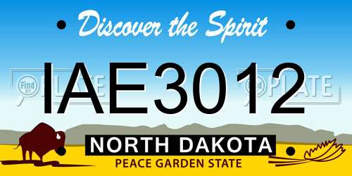 IAE3012 North Dakota License Plate