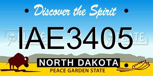 IAE3405 North Dakota License Plate