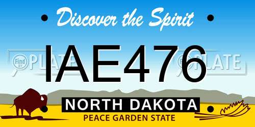 IAE476 North Dakota License Plate