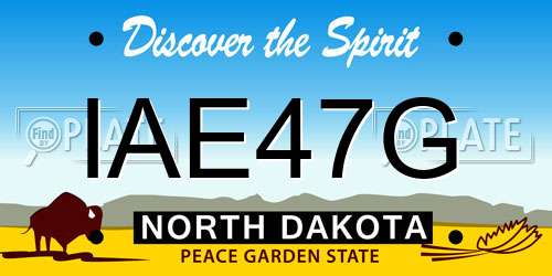 IAE47G North Dakota License Plate