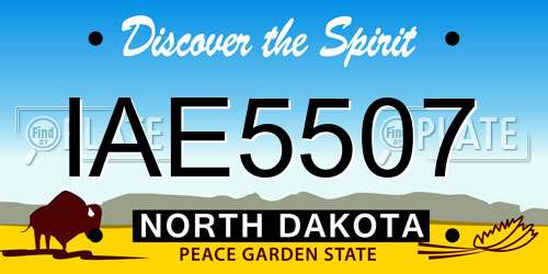 IAE5507 North Dakota License Plate