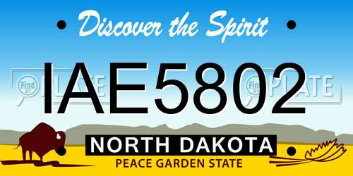 IAE5802 North Dakota License Plate