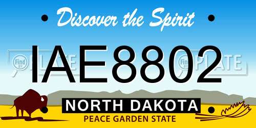 IAE8802 North Dakota License Plate