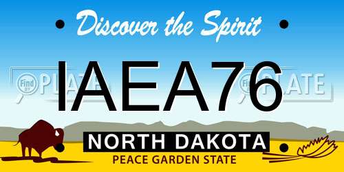 IAEA76 North Dakota License Plate
