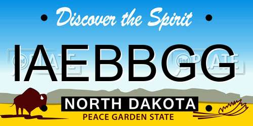 IAEBBGG North Dakota License Plate