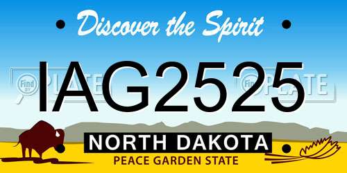 IAG2525 North Dakota License Plate