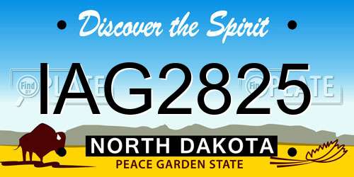 IAG2825 North Dakota License Plate