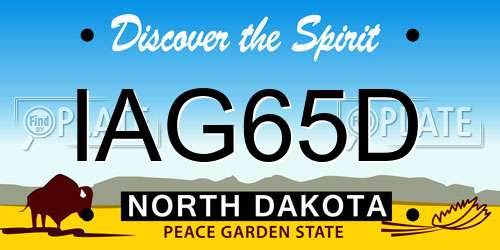 IAG65D North Dakota License Plate
