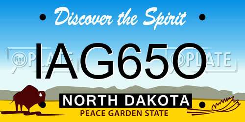 IAG65O North Dakota License Plate