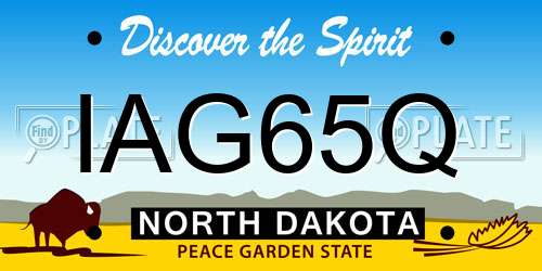 IAG65Q North Dakota License Plate