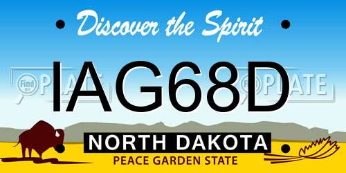 IAG68D North Dakota License Plate