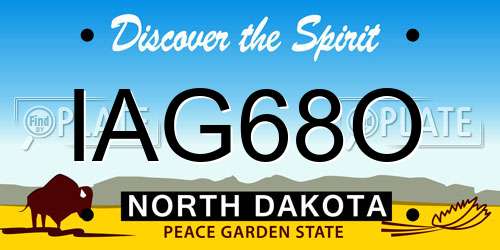 IAG68O North Dakota License Plate