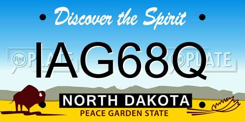 IAG68Q North Dakota License Plate