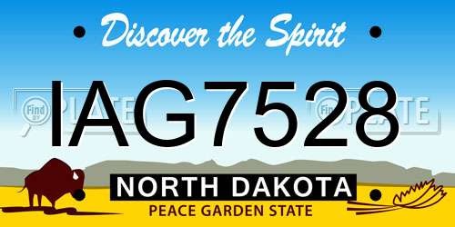 IAG7528 North Dakota License Plate