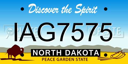 IAG7575 North Dakota License Plate
