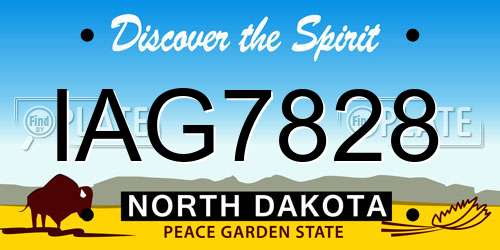 IAG7828 North Dakota License Plate