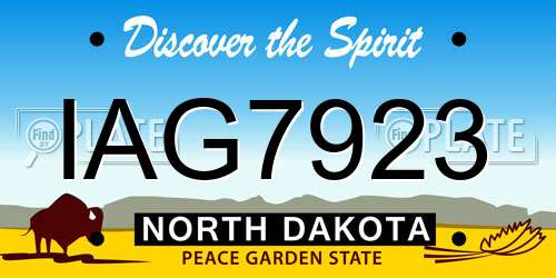 IAG7923 North Dakota License Plate